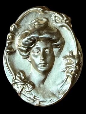 Gibson Girl by Leiba Art Nouveau Scarf Brooch 2”